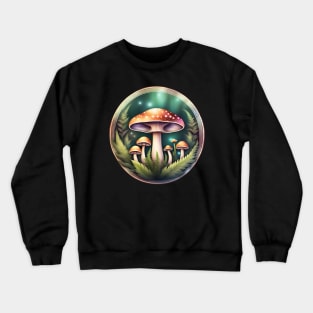 Magical Mushrooms in a Fern Forest Crewneck Sweatshirt